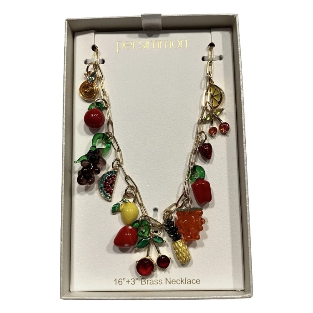 Persimmon Fruit Charm Gold-tone Necklace Tiktok Viral